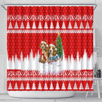 Beagle Dashing Dog Christmas Shower Curtain Xmas Holiday Patterns - Wonder Print Shop
