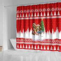 Beagle Dashing Dog Christmas Shower Curtain Xmas Holiday Patterns - Wonder Print Shop