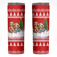 Beagle Dashing Dog Christmas Skinny Tumbler Xmas Holiday Patterns - Wonder Print Shop