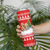 Beagle Dashing Dog Christmas Skinny Tumbler Xmas Holiday Patterns - Wonder Print Shop