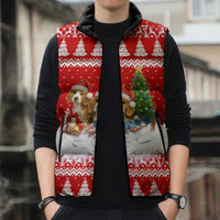 Beagle Dashing Dog Christmas Sleeveless Puffer Jacket Xmas Holiday Patterns - Wonder Print Shop
