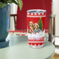 Beagle Dashing Dog Christmas Tumbler Cup Xmas Holiday Patterns - Wonder Print Shop