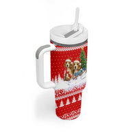 Beagle Dashing Dog Christmas Tumbler With Handle Xmas Holiday Patterns - Wonder Print Shop