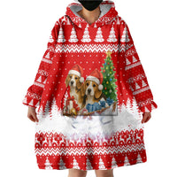 Beagle Dashing Dog Christmas Wearable Blanket Hoodie Xmas Holiday Patterns - Wonder Print Shop