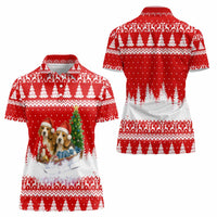 Beagle Dashing Dog Christmas Women Polo Shirt Xmas Holiday Patterns - Wonder Print Shop