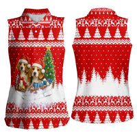 Beagle Dashing Dog Christmas Women Sleeveless Polo Shirt Xmas Holiday Patterns - Wonder Print Shop