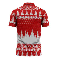 Beagle Dashing Dog Christmas Zipper Polo Shirt Xmas Holiday Patterns - Wonder Print Shop