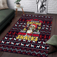 Beagle Dog They Know When You Have Snacks Christmas Area Rug Xmas Holiday Patterns - Wonder Print Shop