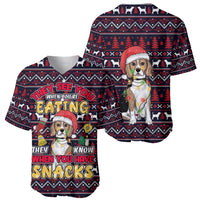 Beagle Dog They Know When You Have Snacks Christmas Baseball Jersey Xmas Holiday Patterns - Wonder Print Shop