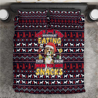 Beagle Dog They Know When You Have Snacks Christmas Bedding Set Xmas Holiday Patterns - Wonder Print Shop