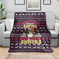Beagle Dog They Know When You Have Snacks Christmas Blanket Xmas Holiday Patterns - Wonder Print Shop