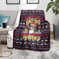 Beagle Dog They Know When You Have Snacks Christmas Blanket Xmas Holiday Patterns - Wonder Print Shop