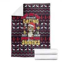 Beagle Dog They Know When You Have Snacks Christmas Blanket Xmas Holiday Patterns - Wonder Print Shop