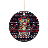 Beagle Dog They Know When You Have Snacks Christmas Ceramic Ornament Xmas Holiday Patterns - Wonder Print Shop
