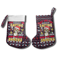 Beagle Dog They Know When You Have Snacks Christmas Stocking Xmas Holiday Patterns - Wonder Print Shop