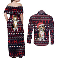 Beagle Dog They Know When You Have Snacks Christmas Couples Matching Off Shoulder Maxi Dress and Long Sleeve Button Shirt Xmas Holiday Patterns - Wonder Print Shop
