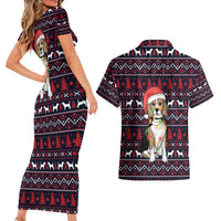 Beagle Dog They Know When You Have Snacks Christmas Couples Matching Short Sleeve Bodycon Dress and Hawaiian Shirt Xmas Holiday Patterns - Wonder Print Shop