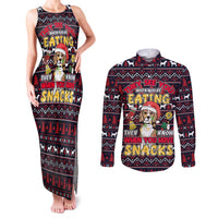 Beagle Dog They Know When You Have Snacks Christmas Couples Matching Tank Maxi Dress and Long Sleeve Button Shirt Xmas Holiday Patterns - Wonder Print Shop