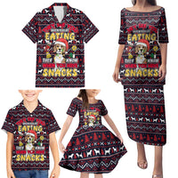 Beagle Dog They Know When You Have Snacks Christmas Family Matching Puletasi and Hawaiian Shirt Xmas Holiday Patterns - Wonder Print Shop