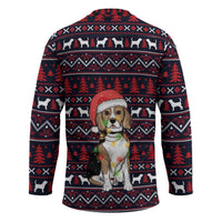 Beagle Dog They Know When You Have Snacks Christmas Hockey Jersey Xmas Holiday Patterns - Wonder Print Shop