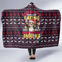 Beagle Dog They Know When You Have Snacks Christmas Hooded Blanket Xmas Holiday Patterns - Wonder Print Shop