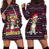 Beagle Dog They Know When You Have Snacks Christmas Hoodie Dress Xmas Holiday Patterns - Wonder Print Shop
