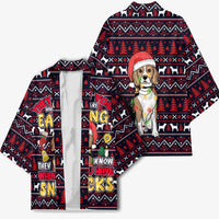 Beagle Dog They Know When You Have Snacks Christmas Kimono Xmas Holiday Patterns - Wonder Print Shop
