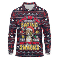 Beagle Dog They Know When You Have Snacks Christmas Long Sleeve Polo Shirt Xmas Holiday Patterns - Wonder Print Shop