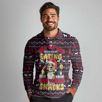 Beagle Dog They Know When You Have Snacks Christmas Long Sleeve Polo Shirt Xmas Holiday Patterns - Wonder Print Shop