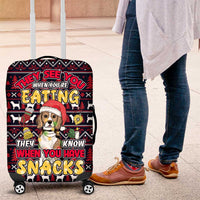 Beagle Dog They Know When You Have Snacks Christmas Luggage Cover Xmas Holiday Patterns - Wonder Print Shop