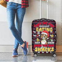 Beagle Dog They Know When You Have Snacks Christmas Luggage Cover Xmas Holiday Patterns - Wonder Print Shop