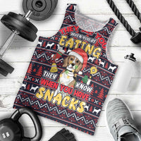 Beagle Dog They Know When You Have Snacks Christmas Men Tank Top Xmas Holiday Patterns - Wonder Print Shop