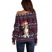 Beagle Dog They Know When You Have Snacks Christmas Off Shoulder Sweater Xmas Holiday Patterns - Wonder Print Shop