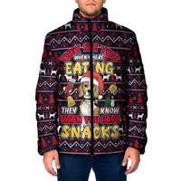 Beagle Dog They Know When You Have Snacks Christmas Padded Jacket Xmas Holiday Patterns - Wonder Print Shop