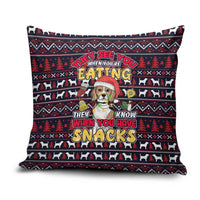 Beagle Dog They Know When You Have Snacks Christmas Pillow Cover Xmas Holiday Patterns - Wonder Print Shop