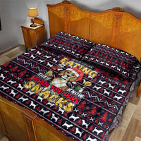 Beagle Dog They Know When You Have Snacks Christmas Quilt Bed Set Xmas Holiday Patterns - Wonder Print Shop