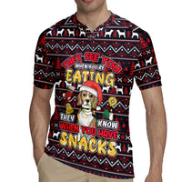 Beagle Dog They Know When You Have Snacks Christmas Rugby Jersey Xmas Holiday Patterns - Wonder Print Shop