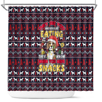 Beagle Dog They Know When You Have Snacks Christmas Shower Curtain Xmas Holiday Patterns - Wonder Print Shop