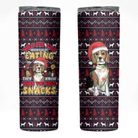 Beagle Dog They Know When You Have Snacks Christmas Skinny Tumbler Xmas Holiday Patterns - Wonder Print Shop