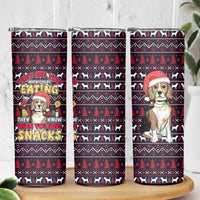 Beagle Dog They Know When You Have Snacks Christmas Skinny Tumbler Xmas Holiday Patterns - Wonder Print Shop