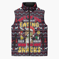 Beagle Dog They Know When You Have Snacks Christmas Sleeveless Puffer Jacket Xmas Holiday Patterns - Wonder Print Shop