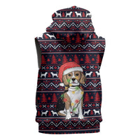 Beagle Dog They Know When You Have Snacks Christmas Sleeveless Zip Hoodie Xmas Holiday Patterns - Wonder Print Shop