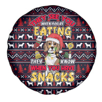 Beagle Dog They Know When You Have Snacks Christmas Spare Tire Cover Xmas Holiday Patterns - Wonder Print Shop