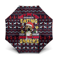 Beagle Dog They Know When You Have Snacks Christmas Umbrella Xmas Holiday Patterns - Wonder Print Shop