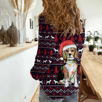 Beagle Dog They Know When You Have Snacks Christmas Women Casual Shirt Xmas Holiday Patterns - Wonder Print Shop