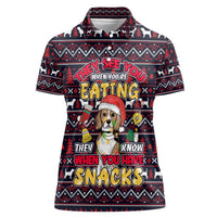 Beagle Dog They Know When You Have Snacks Christmas Women Polo Shirt Xmas Holiday Patterns - Wonder Print Shop