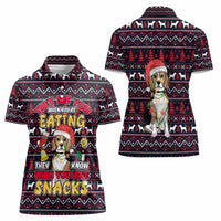 Beagle Dog They Know When You Have Snacks Christmas Women Polo Shirt Xmas Holiday Patterns - Wonder Print Shop