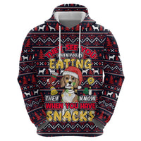 Beagle Dog They Know When You Have Snacks Christmas Zip Hoodie Xmas Holiday Patterns - Wonder Print Shop