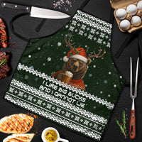 Bear Hunting and Beer Christmas Apron Xmas Holiday Patterns - Wonder Print Shop
