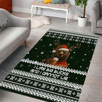 Bear Hunting and Beer Christmas Area Rug Xmas Holiday Patterns - Wonder Print Shop